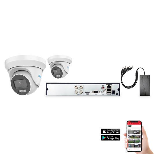 HiLook by Hikvision ColorVu 2 Camera 4ch AoC 3K 40M CCTV Kit (HI-KIT-TVI-COL-3K-40M-2)