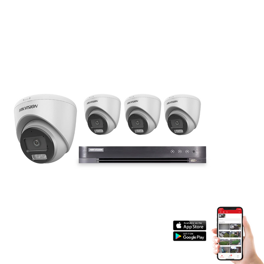 Hikvision POC Hybrid ColorVu 4 Camera 4ch 3K 40M CCTV Kit (HIK-KIT-POC-HYB-3K-4)