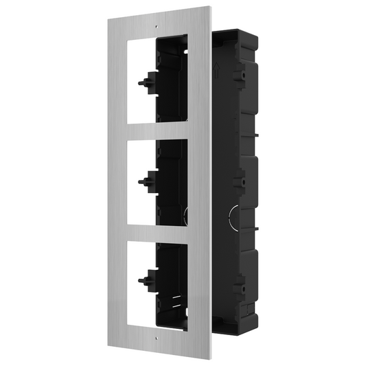 Hikvision Modular 3 Way Flush Mounting Bracket - Stainless Steel (DS-KD-ACF3/S)